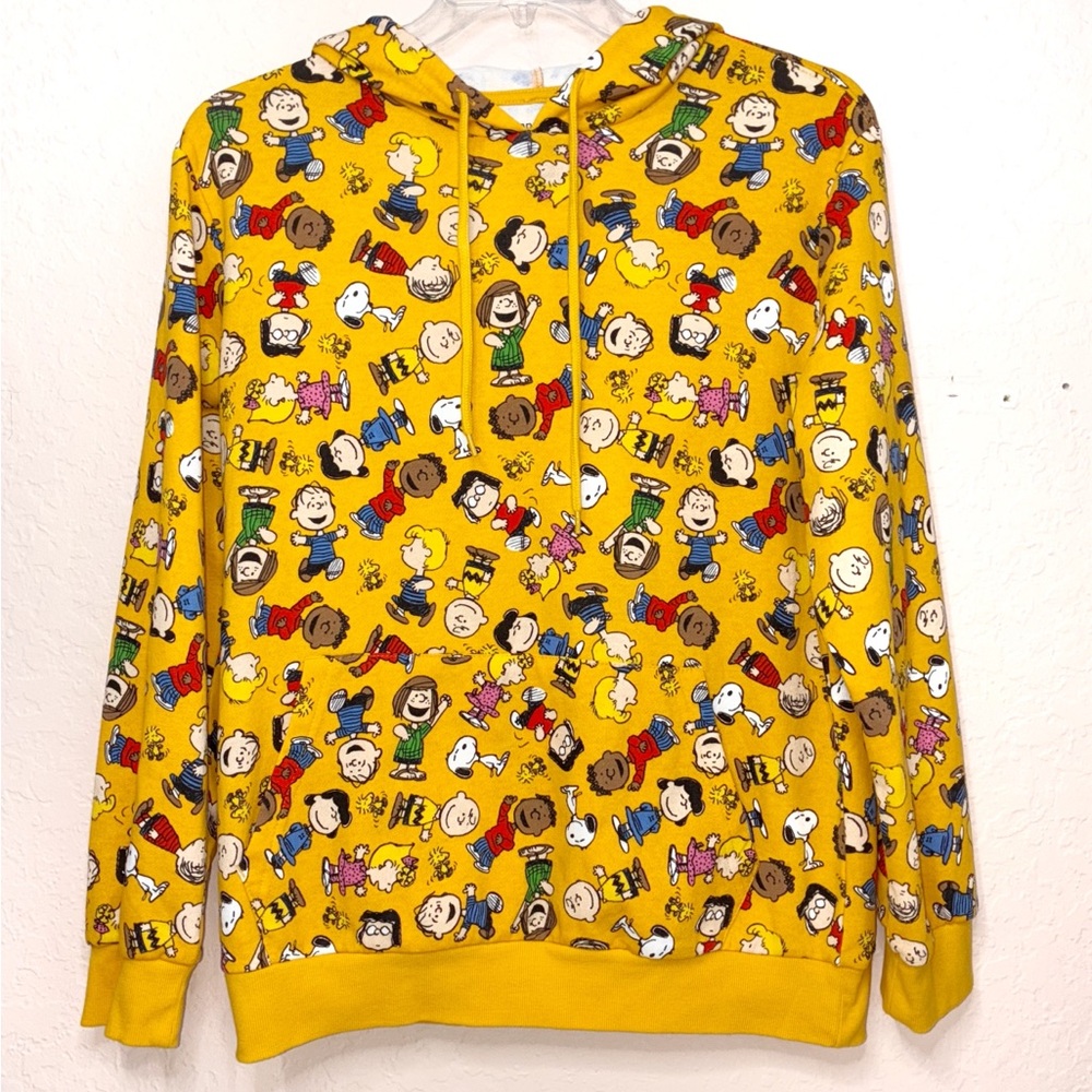 Hybrid Peanuts Hoodie Sweatshirt Mens Medium Kangaroo Pocket Graphic Print Cozy - Picture 2 of 9